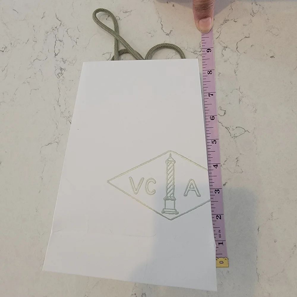 Authentic Van Cleef & Arpels (VCA) Small Shopping Gift Bag - White & Green